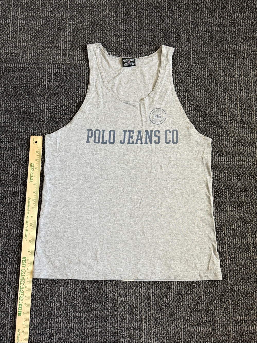 Polo Jeans Co. Vintage Grey Tank Top for Men Medium